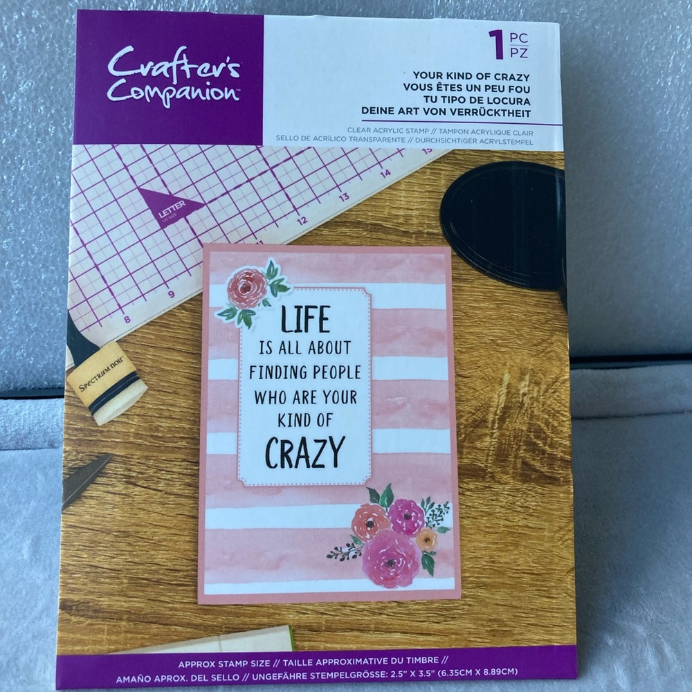 Crafters Companion clear acrylic stamp “your kind of crazy”